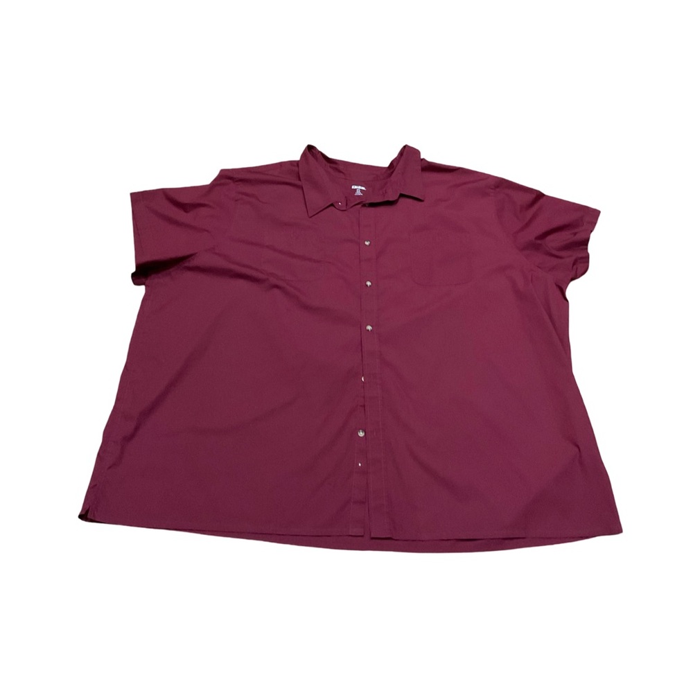 King Size 8XL Maroon Button-Up Shirt | Big & Tall | Relaxed Fit Casual Wear - Picture 4 of 9